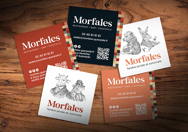 Studio Graphique Nantes - Réalisation de cartes de visites pour Morfales