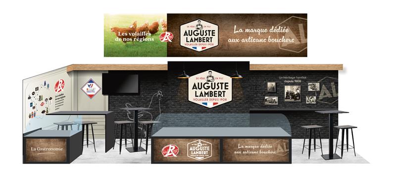 stand auguste lambert designé par le studio graphique izard création